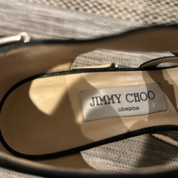 Jimmy Choo 🎉HP🎉🎈distressed leather heels with center zipper, strap w/ buckle - Picture 6 of 12